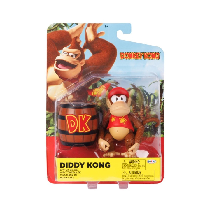 JAKKS Pacific Donkey Kong 4 tommers figur Diddy Kong med DK Barrel i gruppen LEKER, BARN OG BABY / Leker / Figurer, miniatyrer og tilbehør hos TP E-commerce Nordic AB (C82268)