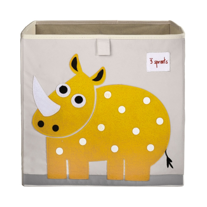 3 Sprouts Oppbevaringsboks - Gult neshorn i gruppen LEKER, BARN OG BABY / Barnerom / Lagring hos TP E-commerce Nordic AB (C82343)