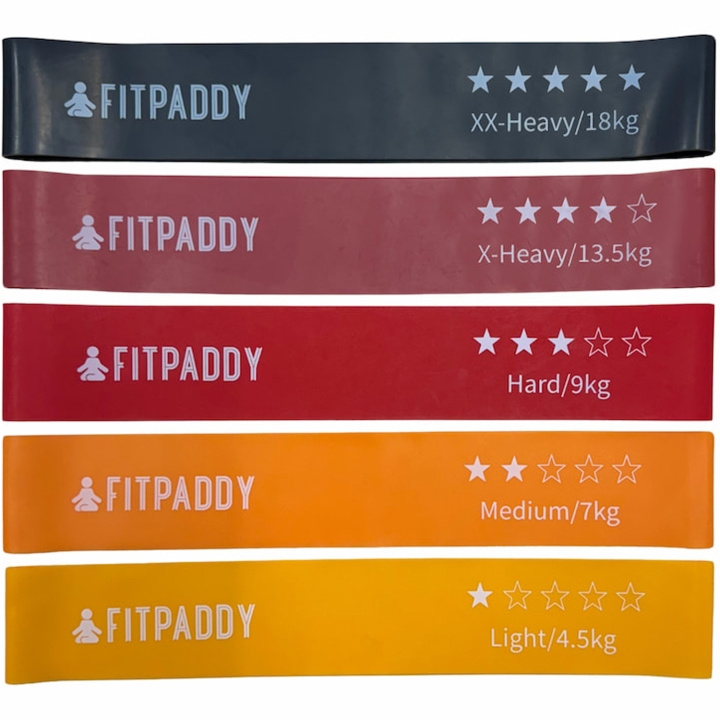 Fitpaddy Sett med 5 stk. elastiske bånd i gruppen SPORT, FRITID & HOBBY / Treningsutstyr / Treningstilbehør hos TP E-commerce Nordic AB (C82832)