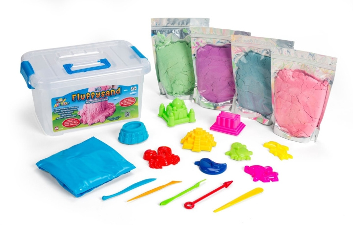 ArtKids Fluffy Sand - Stort bøttesett (32798) i gruppen LEKER, BARN OG BABY / Leker / Lek leire, lek sand og tilbehør hos TP E-commerce Nordic AB (C82994)