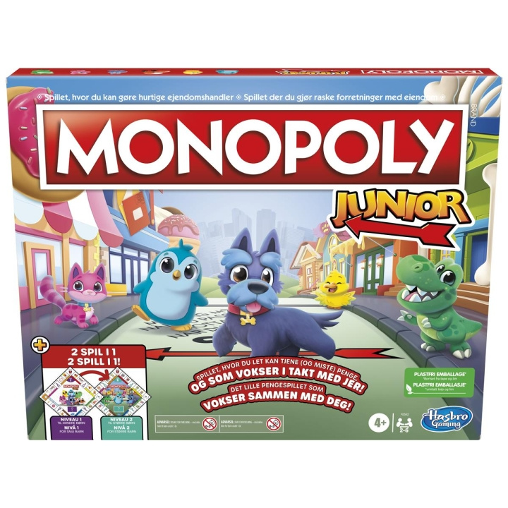 Hasbro Monopol Junior 2 spill i 1 (DK/NO) i gruppen LEKER, BARN OG BABY / Spill / Brettspill hos TP E-commerce Nordic AB (C83300)