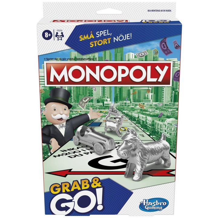 Hasbro Grab & Go Monopoly (SE/FI) i gruppen LEKER, BARN OG BABY / Spill / Brettspill hos TP E-commerce Nordic AB (C83347)