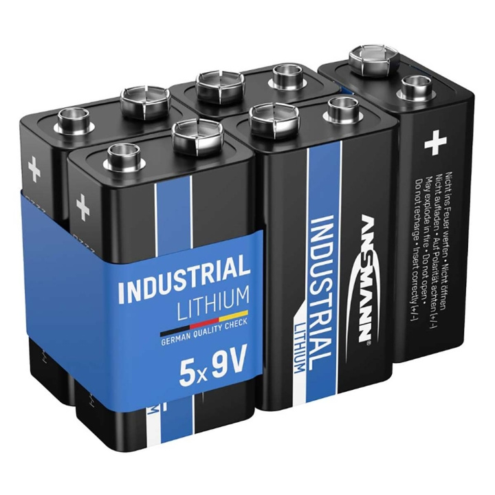 Ansmann 9V litiumbatteri for industrielt bruk, 5-pk i gruppen Elektronikk / Batterier & Ladere / Batterier / 9V hos TP E-commerce Nordic AB (C84264)