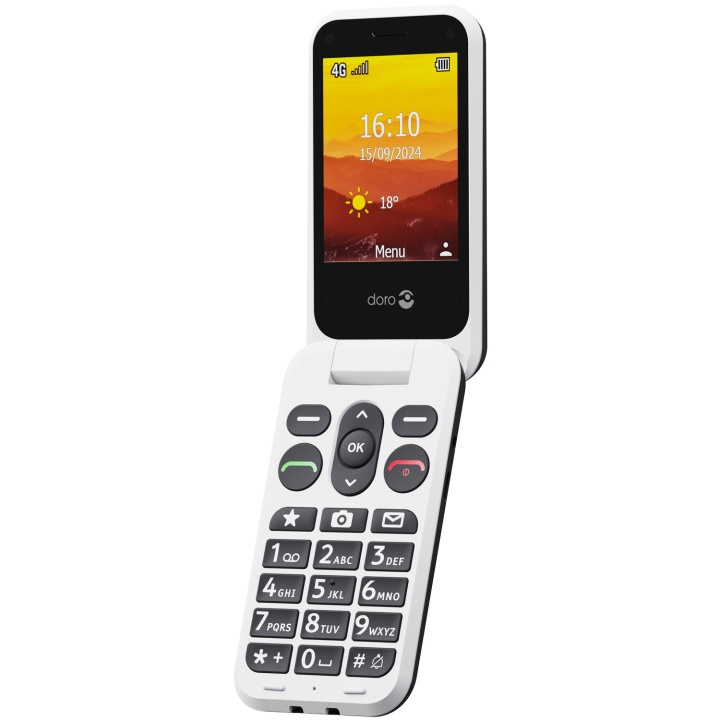 Doro Leva L21, svart/hvit i gruppen SMARTTELEFON & NETTBRETT / Mobiltelefoner & smartphones hos TP E-commerce Nordic AB (C84297)