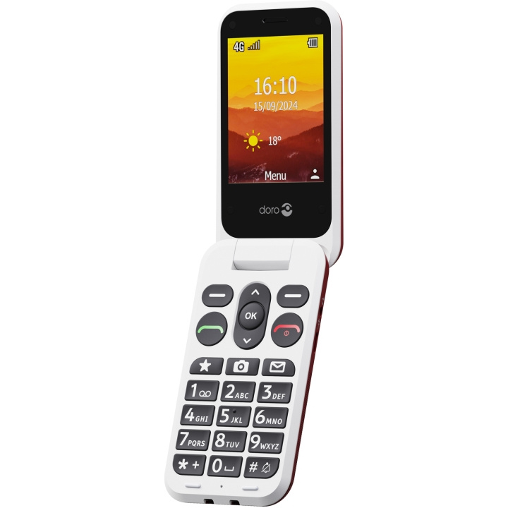 Doro Leva L31, rød/hvit i gruppen SMARTTELEFON & NETTBRETT / Mobiltelefoner & smartphones hos TP E-commerce Nordic AB (C84300)