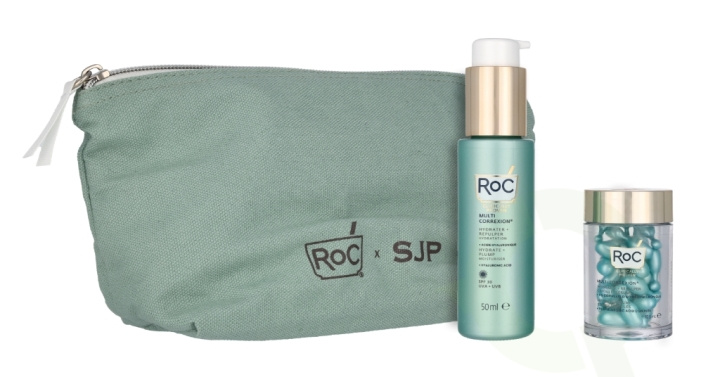 ROC Sarah Jessica Parker Hydrate + Plump Limited Edition-sett 60,5 ml Plump Moisturizer SPF30 50 ml/kapsler 30 stk/pose i gruppen HELSE OG SKJØNNHET / Gavesett / Gavesett for henne hos TP E-commerce Nordic AB (C84414)