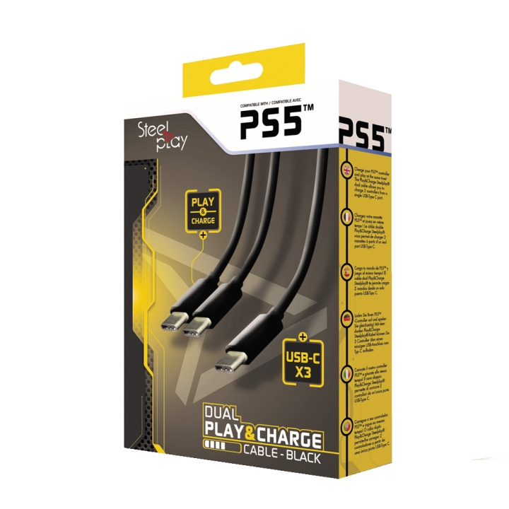 Steelplay Dobbel spill- og ladekabel for PS5-kontrollere i gruppen Elektronikk / TV-spill & tilbehør / Xbox Series X / Tilbehør hos TP E-commerce Nordic AB (C84795)