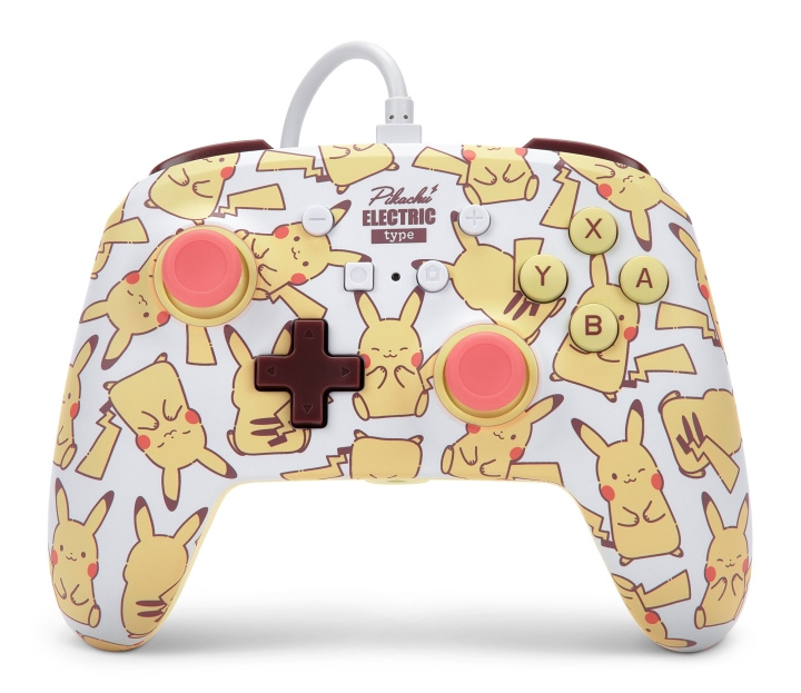 PowerA NSW ENH Wired Controller - Pikachu Blush i gruppen Elektronikk / TV-spill & tilbehør / Nintendo Switch / Tilbehør hos TP E-commerce Nordic AB (C85476)