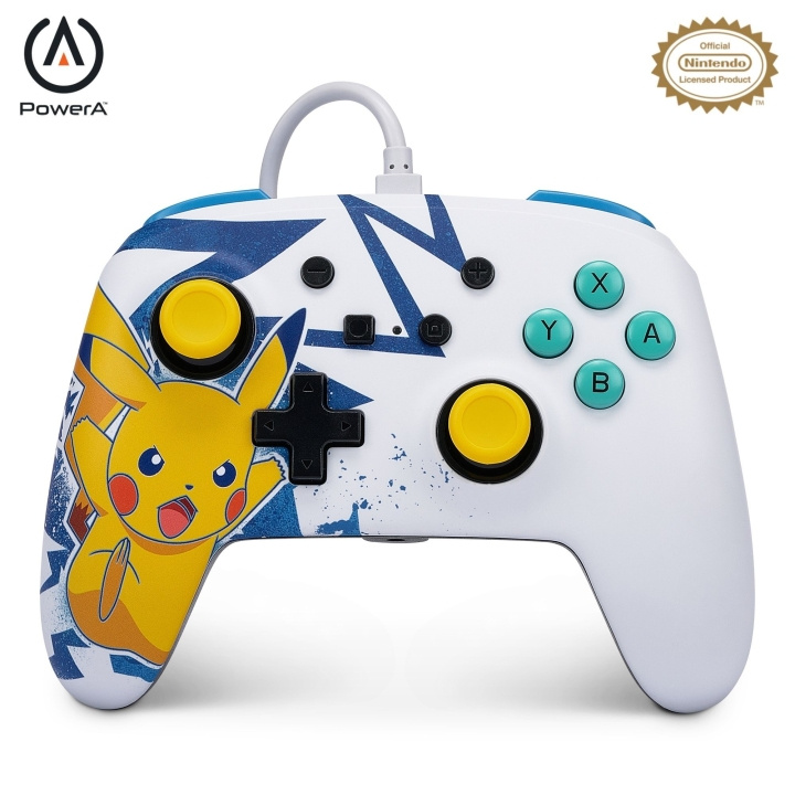 PowerA NSW ENH Wired Controller - Pikachu High Voltage / Nintendo Switch i gruppen Elektronikk / TV-spill & tilbehør / Nintendo Switch / Tilbehør hos TP E-commerce Nordic AB (C85477)