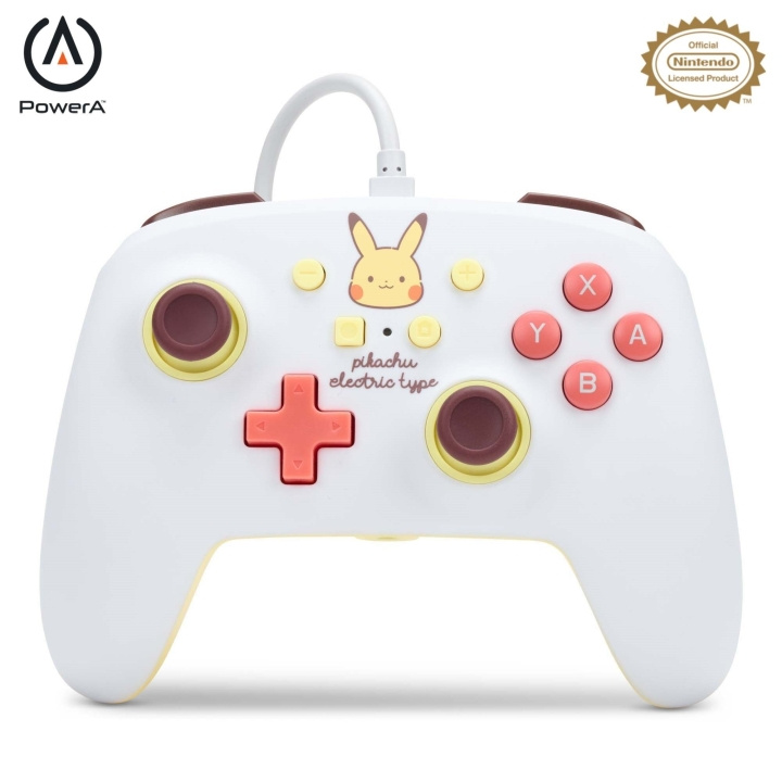 PowerA Enhanced Wired Controller for Nintendo Switch - Pikachu Electric Type i gruppen Elektronikk / TV-spill & tilbehør / Nintendo Switch / Tilbehør hos TP E-commerce Nordic AB (C85486)