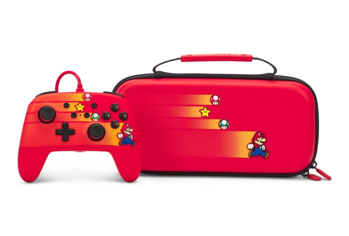 PowerA Forbedret kablet kontroller for Nintendo Switch - Speedster Mario i gruppen Elektronikk / TV-spill & tilbehør / Nintendo Switch / Tilbehør hos TP E-commerce Nordic AB (C85691)