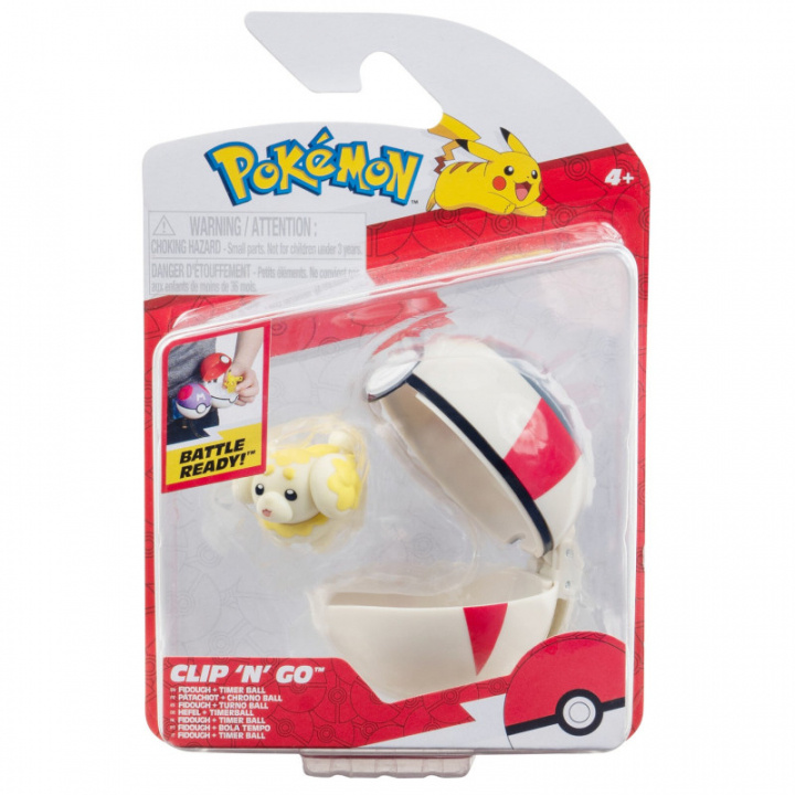 Pokémon Clip N Go - Fidough og Timer Ball (PKW3625) i gruppen LEKER, BARN OG BABY / Leker / Figurer, miniatyrer og tilbehør hos TP E-commerce Nordic AB (C85994)
