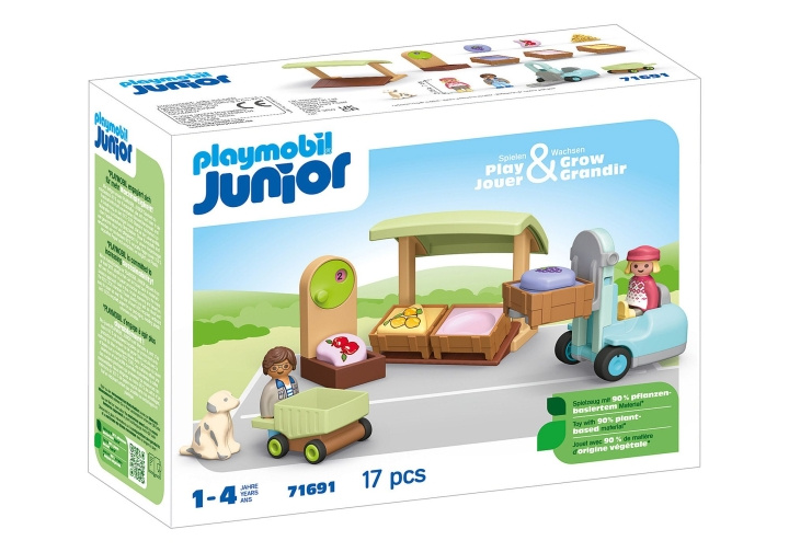 Playmobil Junior: Økologisk markedsbod og gaffeltruck (71691) i gruppen LEKER, BARN OG BABY / Leker / Lekesett hos TP E-commerce Nordic AB (C86064)