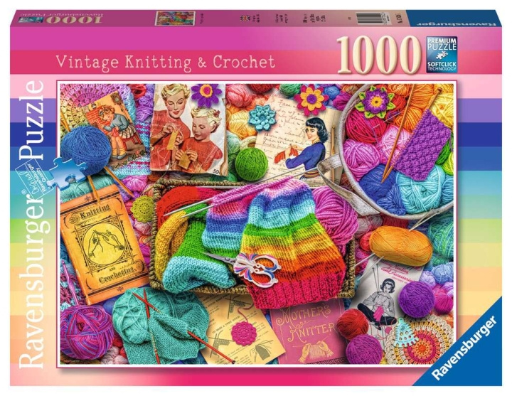 Ravensburger Puslespill Vintage Strikking & Hekling 1000p i gruppen SPORT, FRITID & HOBBY / Hobby / Puslespill hos TP E-commerce Nordic AB (C86115)