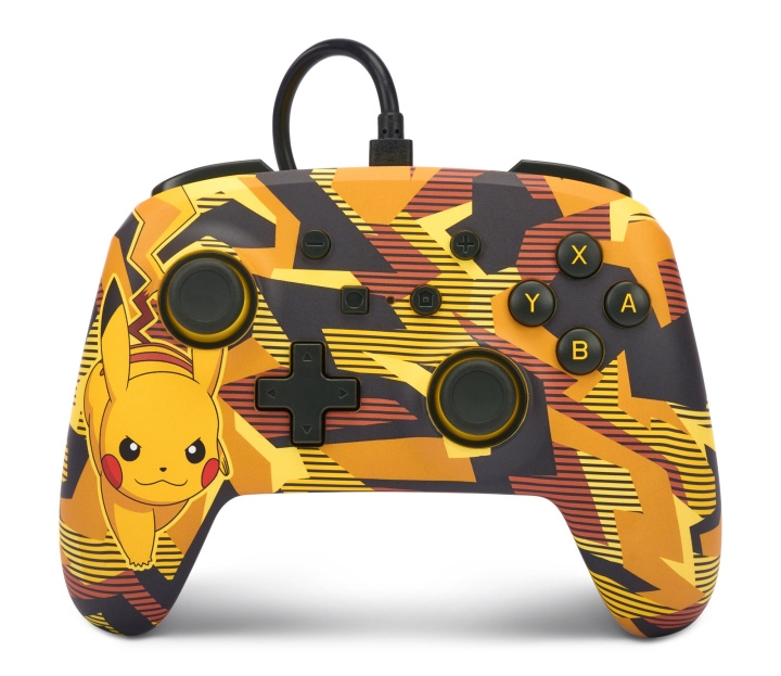 PowerA Enhanced Wired Controller - Nintendo Switch - Camo Storm Pikachu i gruppen Elektronikk / TV-spill & tilbehør / Nintendo Switch / Tilbehør hos TP E-commerce Nordic AB (C86204)
