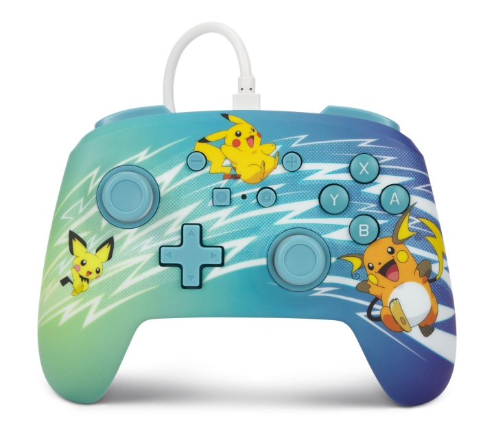 PowerA Forbedret kablet kontroller - Nintendo Switch - Pikachu Evolution i gruppen Elektronikk / TV-spill & tilbehør / Nintendo Switch / Tilbehør hos TP E-commerce Nordic AB (C86205)