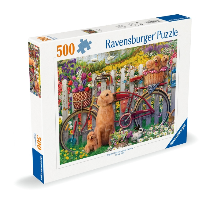 Ravensburger Puslespill Søte hunder i hagen 500p (12000209) i gruppen SPORT, FRITID & HOBBY / Hobby / Puslespill hos TP E-commerce Nordic AB (C86412)