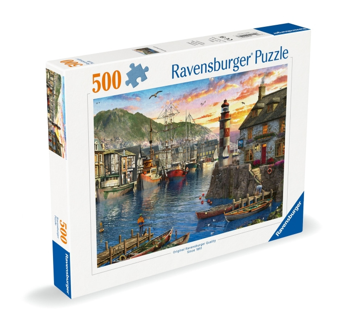 Ravensburger Puslespill Soloppgang ved havnen 500p (12000212) i gruppen SPORT, FRITID & HOBBY / Hobby / Puslespill hos TP E-commerce Nordic AB (C86413)