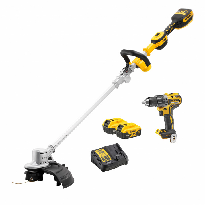 DeWalt 18V 2-PAK DCMST561, DCD791 2X5AH trimmer og boremaskin i gruppen HJEM, HUS OG HAGE / Verktøy / Drill hos TP E-commerce Nordic AB (C86567)