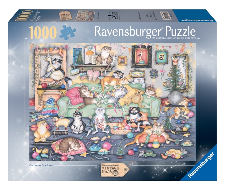 Ravensburger Puslespill Crazy Cats Christmas Crackers 1000p (12001244) i gruppen SPORT, FRITID & HOBBY / Hobby / Puslespill hos TP E-commerce Nordic AB (C86599)