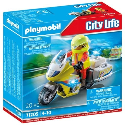 Playmobil Akuttmedisinsk motorsykkel med blinkende lys (71205) i gruppen LEKER, BARN OG BABY / Leker / Lekesett hos TP E-commerce Nordic AB (C86659)