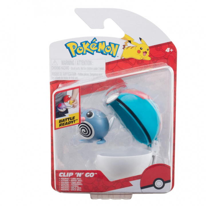 Pokémon Clip N Go - Poliwag og Lure Ball (PKW3626) i gruppen LEKER, BARN OG BABY / Leker / Figurer, miniatyrer og tilbehør hos TP E-commerce Nordic AB (C86732)