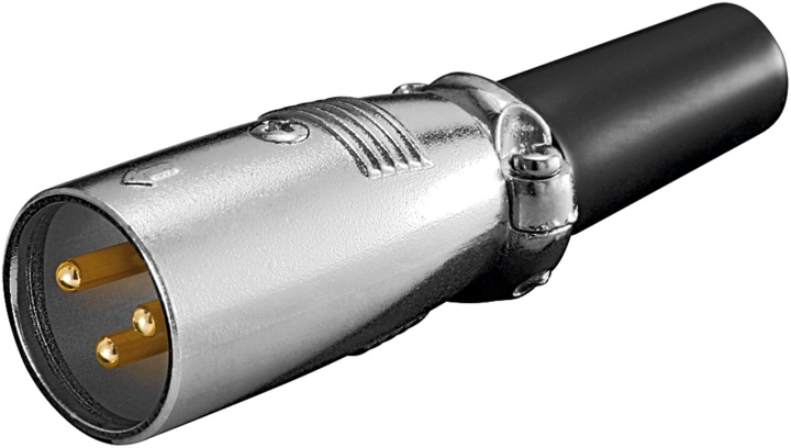 Goobay Mikrofonplugg, 3-polet med gullbelagte kontakter og skrudd kabelavlastning i gruppen Elektronikk / Lyd & Bilde / Håndholdte mikrofoner hos TP E-commerce Nordic AB (C86823)