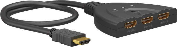 Goobay Manuell HDMI™-bryter 3 til 1 (4K @ 30 Hz) for å bytte mellom 3 x HDMI™-enheter koblet til 1 x HDMI™-skjerm i gruppen Datautstyr / Kabler og adaptere / HDMI/VGA/DVI-switcher hos TP E-commerce Nordic AB (C86862)