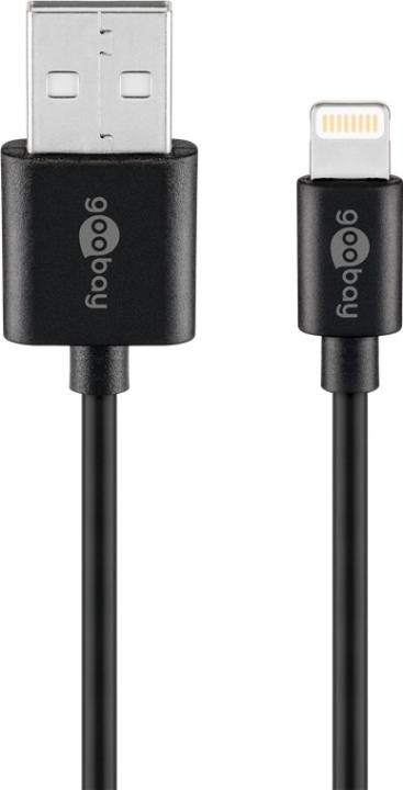 Goobay Lightning USB-kabel for lading og synkronisering, 0,5 m, svart MFi-kabel for Apple iPhone/iPad i gruppen SMARTTELEFON & NETTBRETT / Ladere og Kabler / Kabler / Kabler Lightning hos TP E-commerce Nordic AB (C86915)