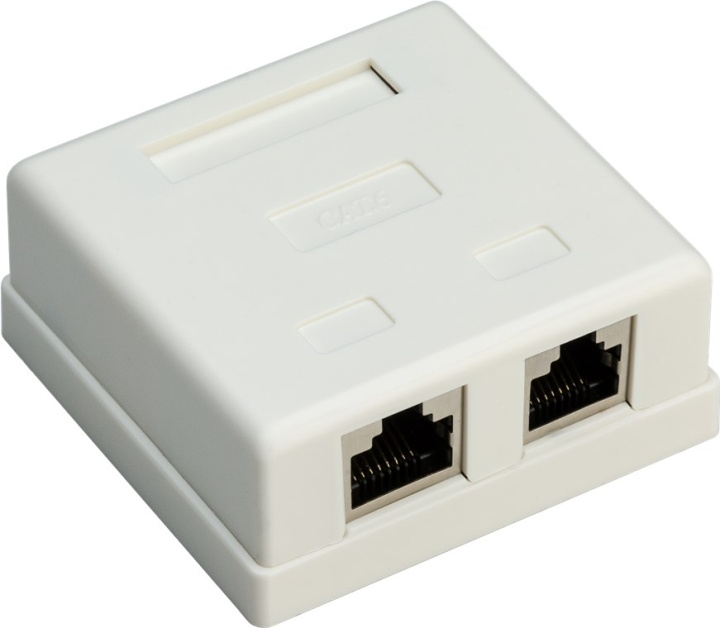 Goobay 2-port RJ45 koblingsboks, CAT 6, STP, hvit skjermet i gruppen HJEM, HUS OG HAGE / El og belysning / Strømadaptere hos TP E-commerce Nordic AB (C86923)