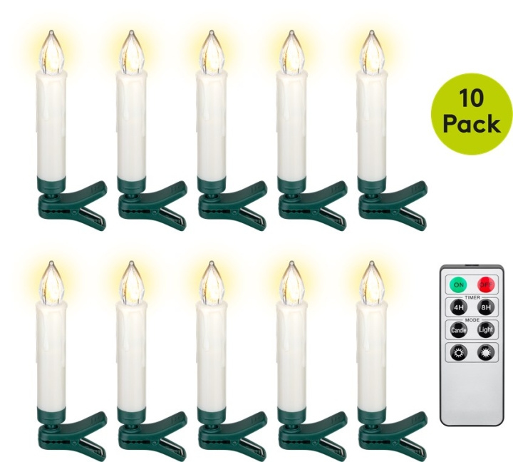 Goobay 10 trådløse LED-juletrebelysninger inkl. 20x AAA (LR03) med klips, timerfunksjon og fjernkontroll, dimbar, varmhvit (2500-2700 K) i gruppen Elektronikk / Lys / Julebelysning hos TP E-commerce Nordic AB (C86974)