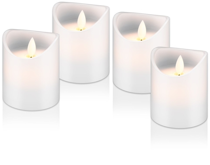 Goobay 4-pakning LED-lys av ekte voks, hvit, inkl. 12x AAA (LR03) med timerfunksjon og pendelveke, batteridrevet, varmhvit (2700 K) i gruppen Elektronikk / Lys / Annen belysning hos TP E-commerce Nordic AB (C86983)