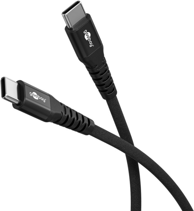 Goobay USB-C™ supermyk tekstilkabel med metallkontakter, 0,5 m, svart Elegant og ekstra robust tilkoblingskabel for enheter med USB-C™-port i gruppen Datautstyr / Kabler og adaptere / USB / USB-C hos TP E-commerce Nordic AB (C87023)