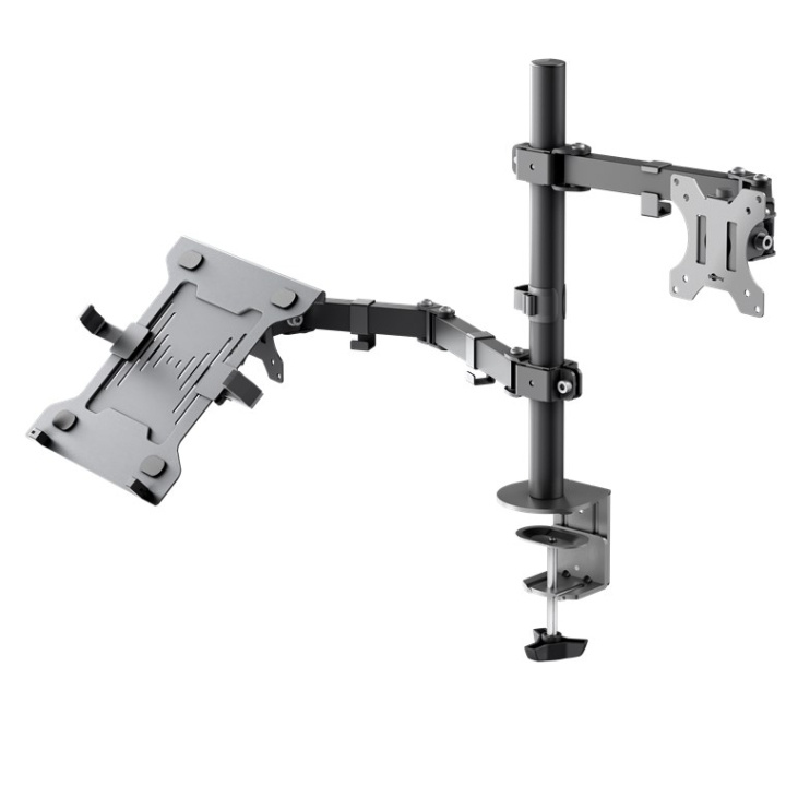 Goobay Skjermfeste med laptop-arm Flex, svart arbeidsstasjon for skjermer fra 13 til 32 tommer (33 - 81 cm) pluss en bærbar datamaskin, skjerm maks. 8 kg/laptop 4,5 kg i gruppen Datautstyr / Dataskjerm / Skjermarmer og fester hos TP E-commerce Nordic AB (C87046)