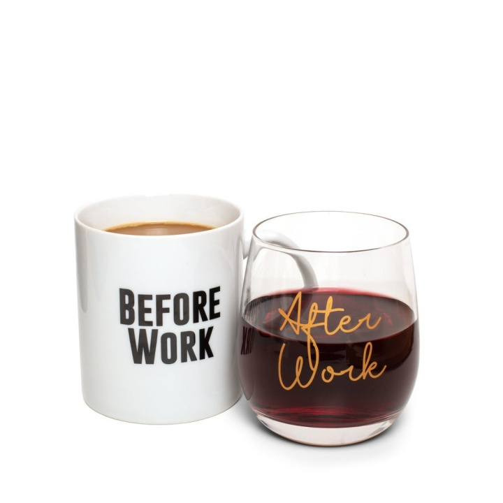 ThumbsUp Before Work, After Work-krus og sett med vinkrus og glass i gruppen SPORT, FRITID & HOBBY / Morsomme produkter / Kopper hos TP E-commerce Nordic AB (C87625)