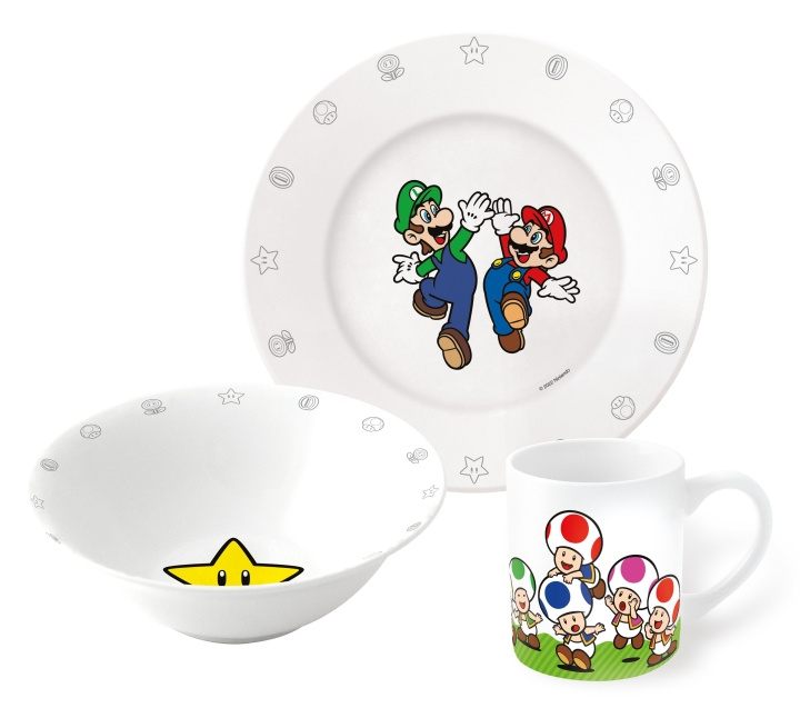 Super Mario Super Mario Large - Gavesett i keramikk med 3 deler - (20045) i gruppen SPORT, FRITID & HOBBY / Morsomme produkter / Kopper hos TP E-commerce Nordic AB (C87949)