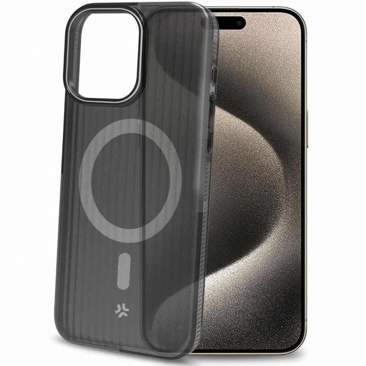 Celly Magsuit MagSafe-kompatibelt skall til iPhone 16 halvtransparent svart i gruppen SMARTTELEFON & NETTBRETT / Mobilbeskyttelse / Apple / iPhone 16 hos TP E-commerce Nordic AB (C88241)
