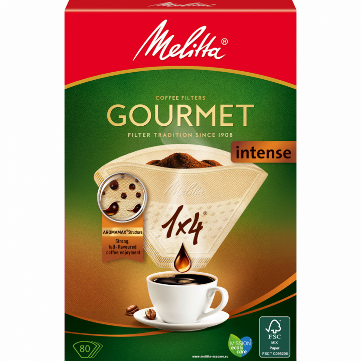 Melitta Kaffefilter Gourmet Intense 1X4 80P 8stk DFP i gruppen HJEM, HUS OG HAGE / Husholdningsapparater / Kaffe og espresso / Kapsler, filter og tilbehør hos TP E-commerce Nordic AB (C88271)