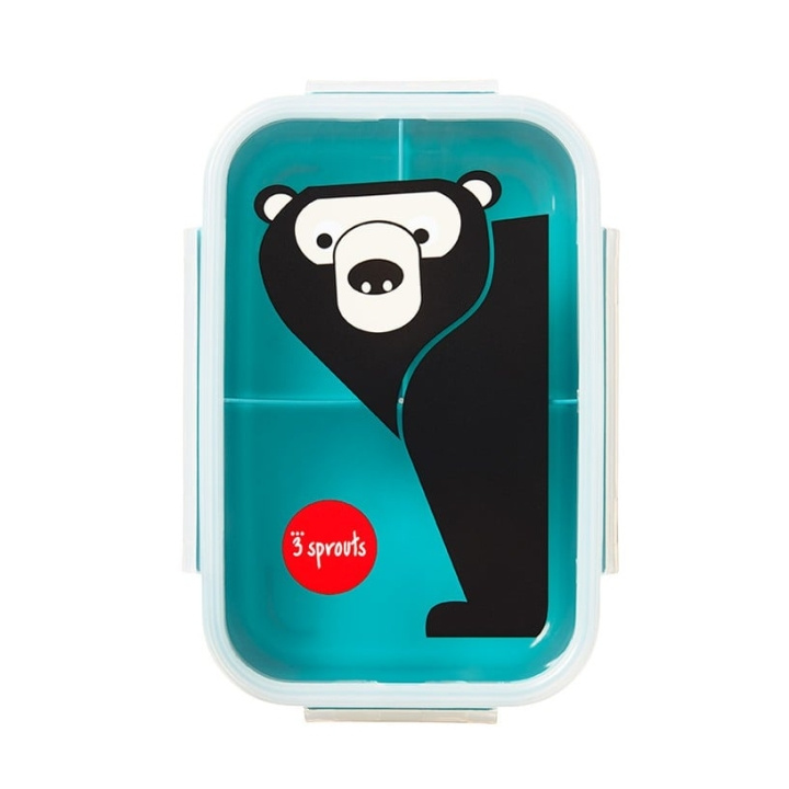 3 Sprouts Bento-eske - Teal Bear i gruppen LEKER, BARN OG BABY / Spise & drikke / Barneserviser hos TP E-commerce Nordic AB (C89042)