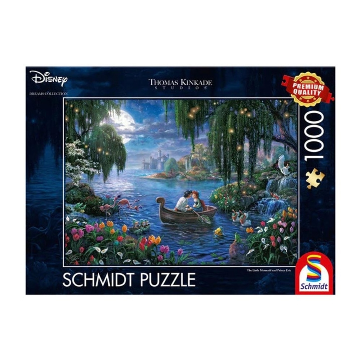 Schmidt Thomas Kinkade: Disney Den lille havfrue og prins Erik (1000 brikker) (SCH7370) i gruppen SPORT, FRITID & HOBBY / Hobby / Puslespill hos TP E-commerce Nordic AB (C89448)