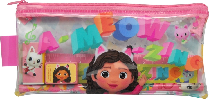 Gabby\'s Dollhouse Kids Licensing - Gjennomsiktig pennal med fylling - Gabbys dukkehus (033708155) i gruppen LEKER, BARN OG BABY / Leker / Penal hos TP E-commerce Nordic AB (C89528)