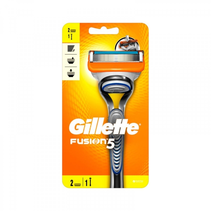 Gillette Fusion barberhøvel + 2 barberblader i gruppen HELSE OG SKJØNNHET / Hår & styling / Barbering og trimming / Barberhøvler og tilbehør hos TP E-commerce Nordic AB (C89533)