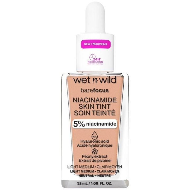 Wet n Wild Bare Focus Niacinamide Skin Tint 32 ml - Light Medium Sand i gruppen HELSE OG SKJØNNHET / Makeup / Makeup ansikt / Foundation hos TP E-commerce Nordic AB (C92363)