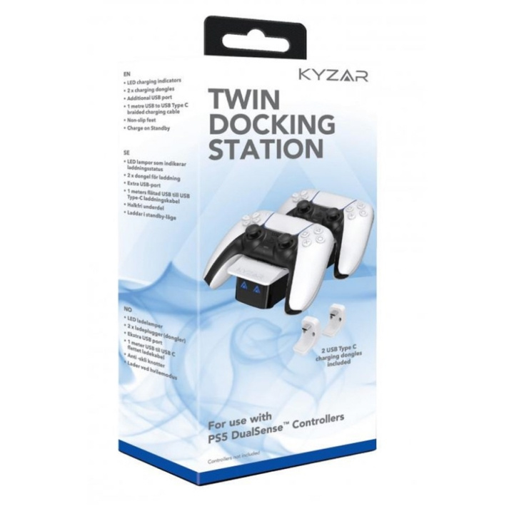 Kyzar Dobbel dokkingstasjon for PS5 i gruppen Elektronikk / TV-spill & tilbehør / Sony PlayStation 5 / Tilbehør hos TP E-commerce Nordic AB (C92506)