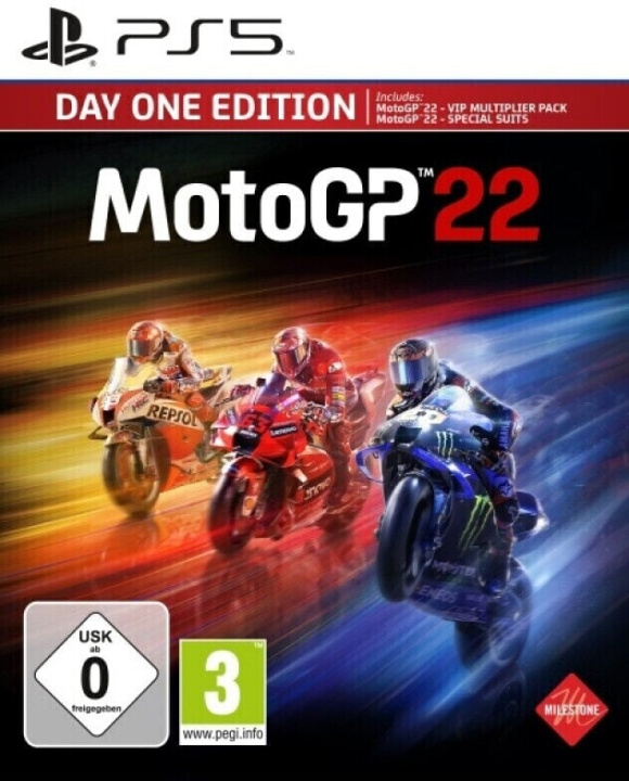 Milestone MotoGP 22 (Day 1 Edition) (DE/Multi i spillet) i gruppen Elektronikk / TV-spill & tilbehør / Sony PlayStation 5 / Spill hos TP E-commerce Nordic AB (C93061)