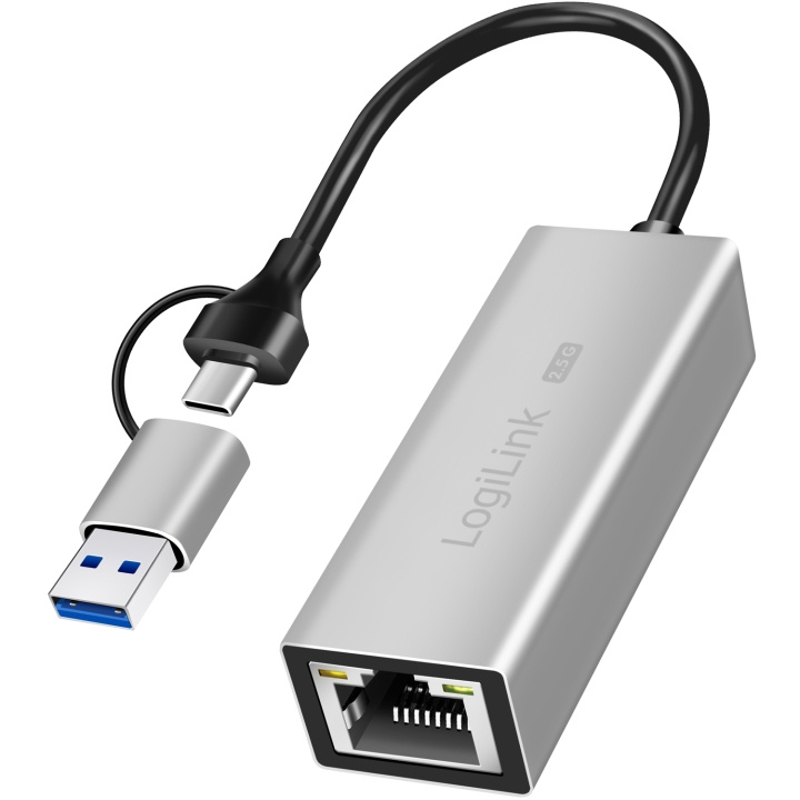 LogiLink USB-A/USB-C -> 2,5 Gigabit nettverksadapter RJ45 i gruppen Datautstyr / Nettverk / Nettverkskort / USB hos TP E-commerce Nordic AB (C93483)