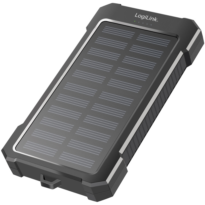 LogiLink Solenergibank 10.000 mAh 2xUSB-A + USB-C inn/ut 12W i gruppen SMARTTELEFON & NETTBRETT / Ladere og Kabler / Powerbanks hos TP E-commerce Nordic AB (C93485)