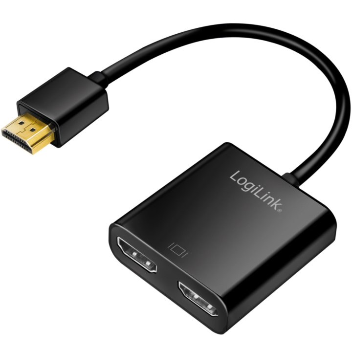 LogiLink HDMI Splitter 1 til 2 HDMI 2.0 4K/60Hz 18 Gbit/s i gruppen Elektronikk / Kabler og adaptere / HDMI / Adaptere hos TP E-commerce Nordic AB (C93487)