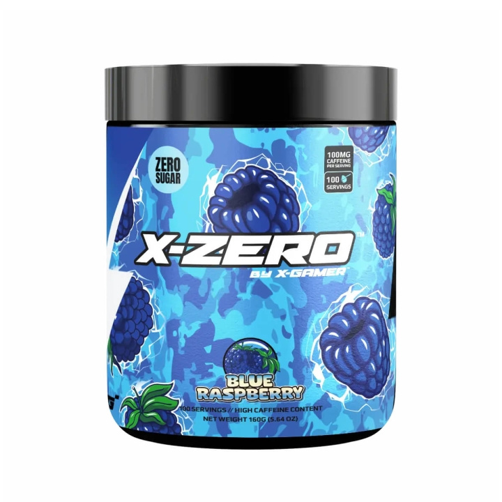 X-GAMER Energidrikkpulver X-Zero 160 gram Blue Raspberry i gruppen Datautstyr / GAMING / Energidrikke for gamere hos TP E-commerce Nordic AB (C94721)