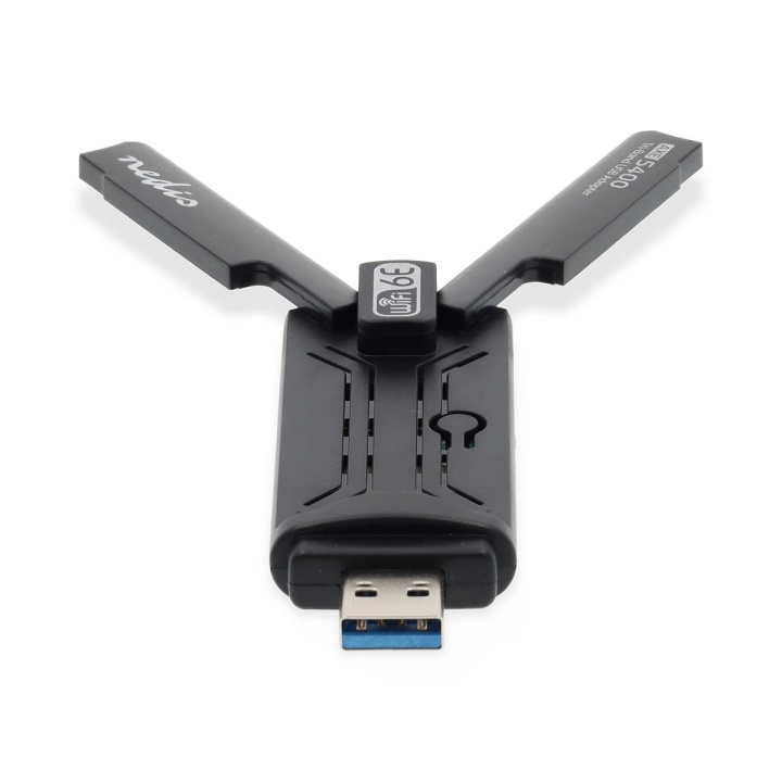 Nedis Network Dongle | Wi-Fi | AX5400 | 2.4/5/6 GHz (Triple Band) | USB3.0 | Wi-Fi hastighet totalt: 5400 Mbps | Windows 10 / Windows 11 i gruppen Datautstyr / Nettverk / Nettverkskort / USB Trådløs hos TP E-commerce Nordic AB (C94862)